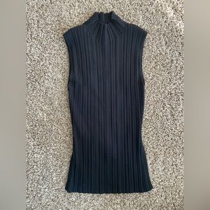 NWOT Black Open Edit High Neck, Open Back Top